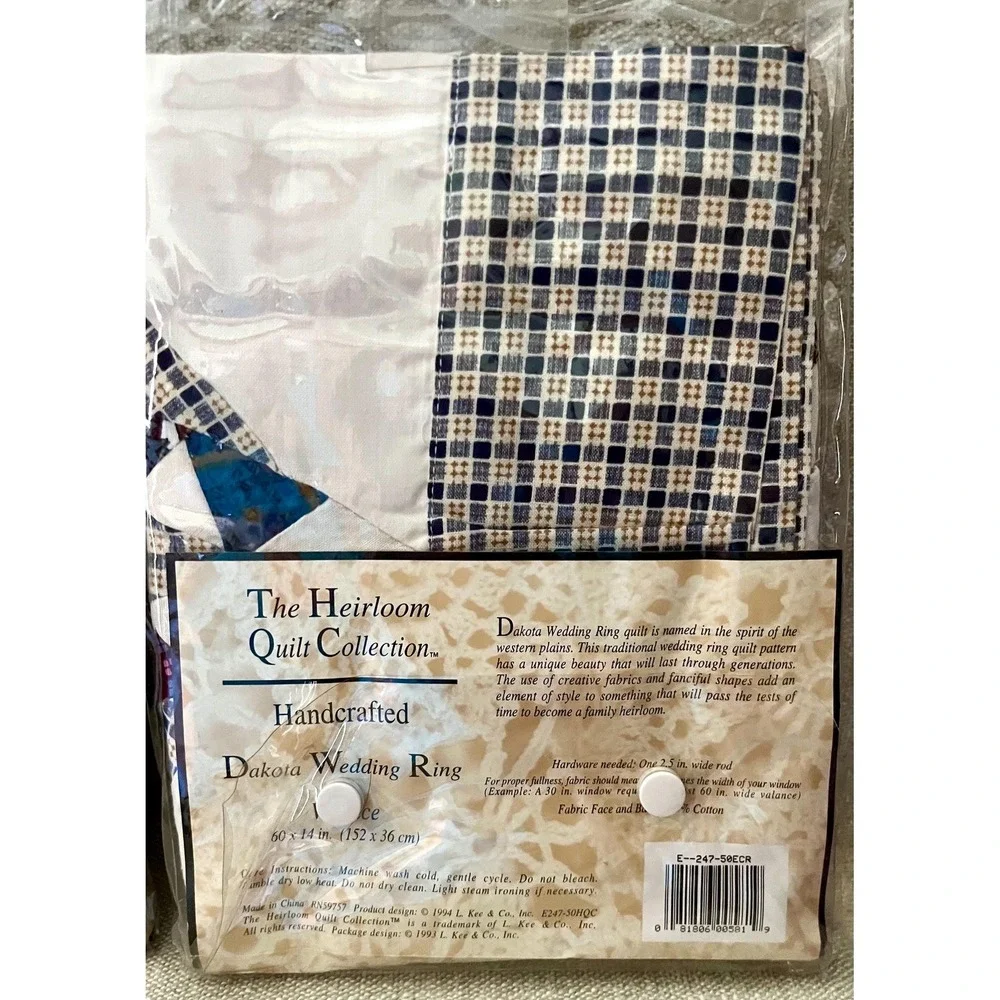 The Heirloom Quilt Collection Handcrafted Dakota Wedding Ring Valance 60